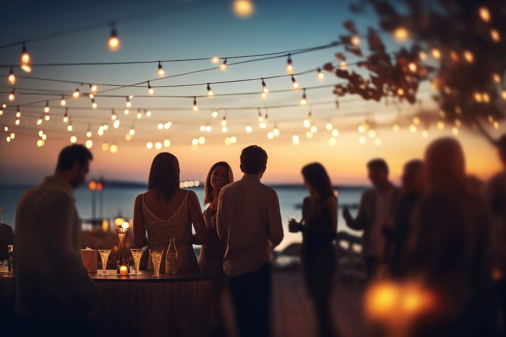 A small seaside party light night adult. AI generated Image by rawpixel.