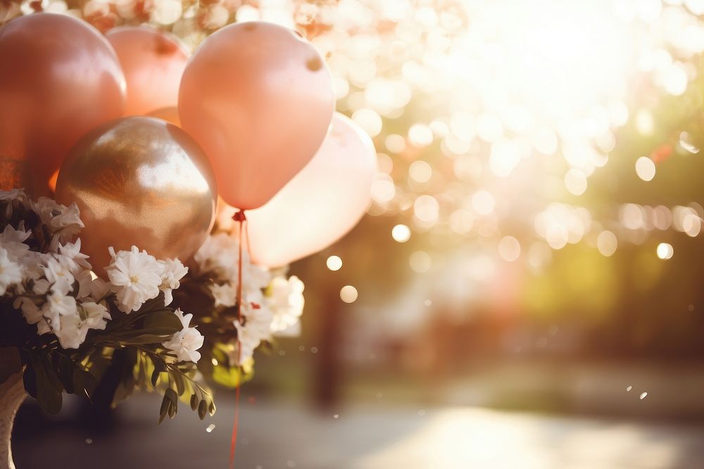 A wedding celebration defocused balloon day. AI generated Image by rawpixel.