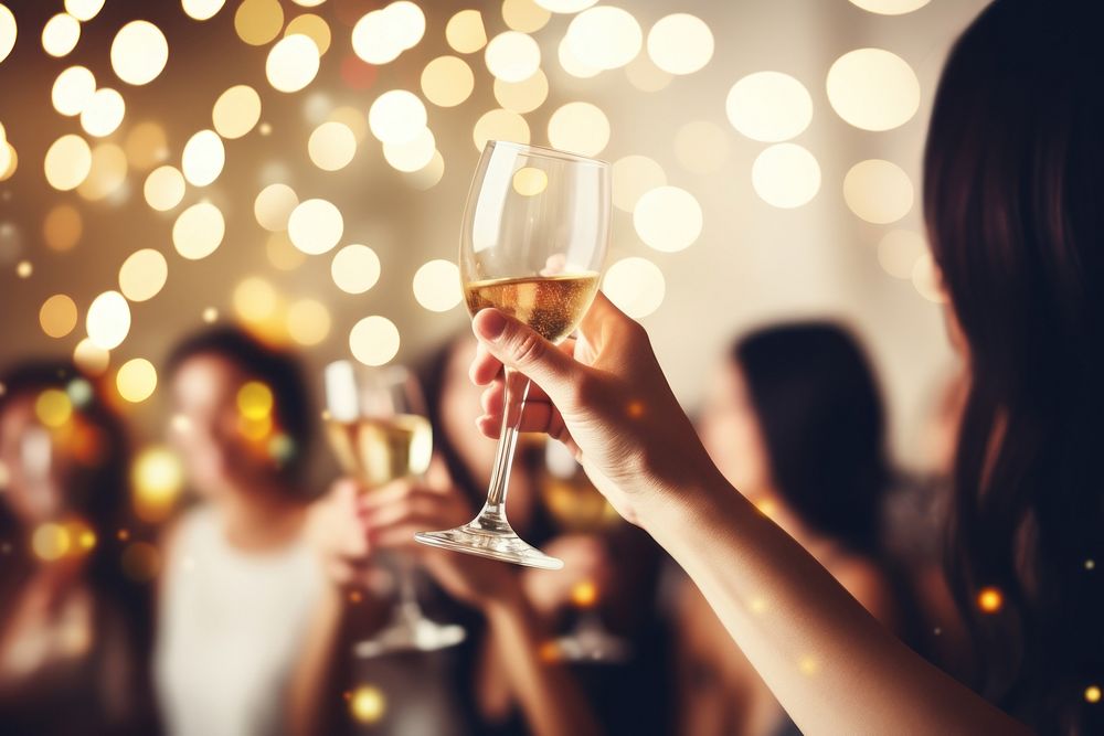 Party celebration defocused holding. AI generated Image by rawpixel.