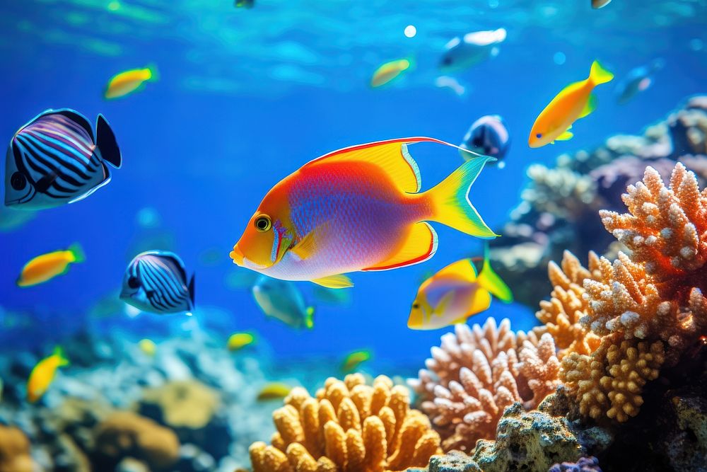 Underwater fish sea aquarium. AI generated Image by rawpixel.