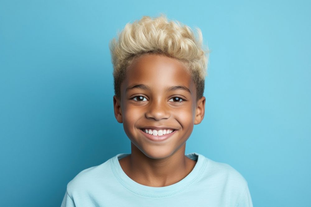 Black teen boy portrait smiling child. AI generated Image by rawpixel.