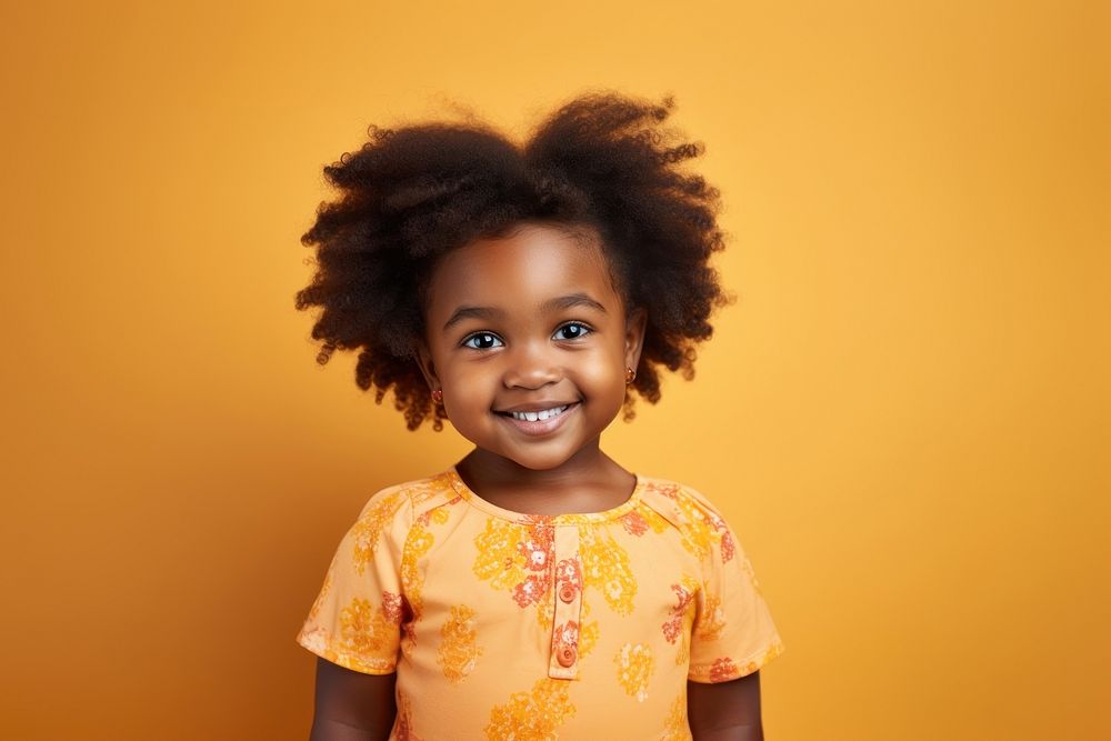 African little girl portrait smiling child. 