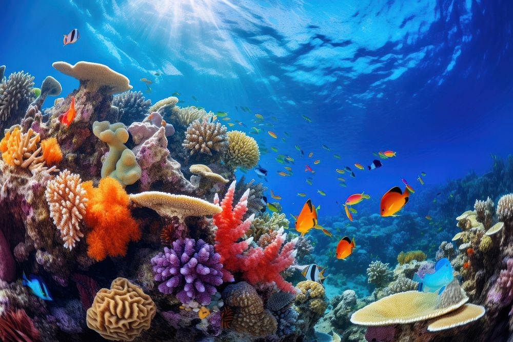 Underwater sea outdoors nature. AI generated Image by rawpixel.