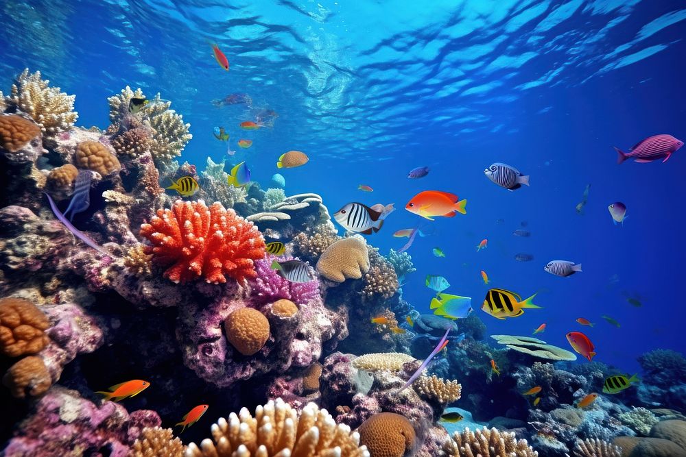Underwater sea outdoors nature. AI generated Image by rawpixel.