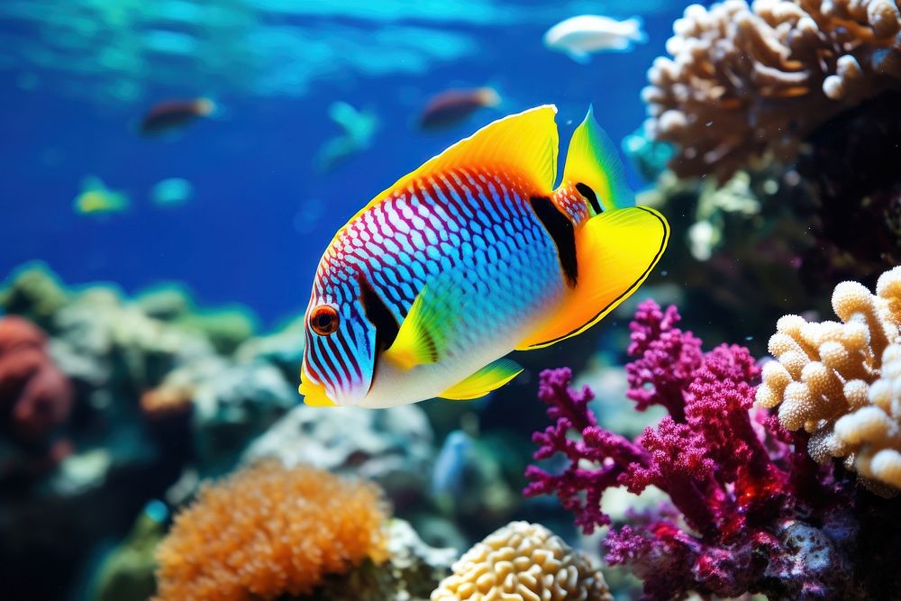 Fish sea underwater aquarium. AI generated Image by rawpixel.