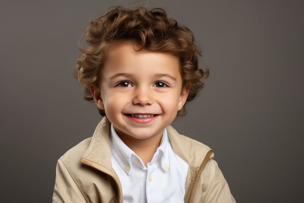 Little boy portrait smiling child. AI generated Image by rawpixel.