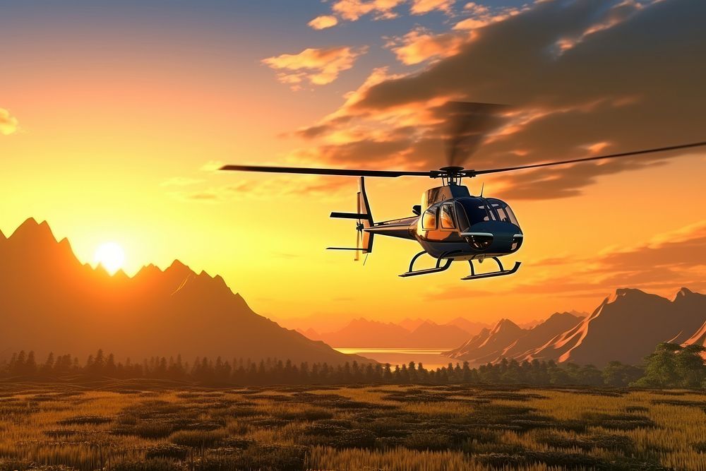 Helicopter landscape aircraft outdoors. 