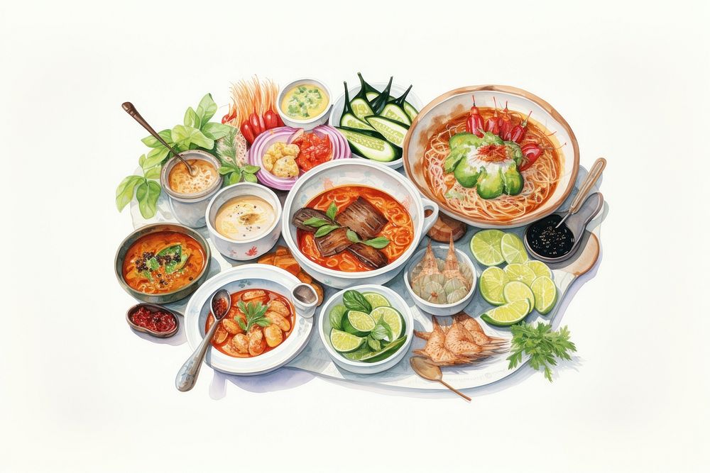 Thai food lunch meal dish. AI generated Image by rawpixel.