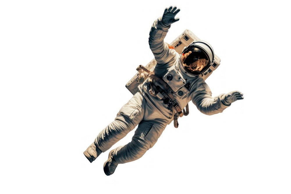Astronaut adult space white background. AI generated Image by rawpixel.
