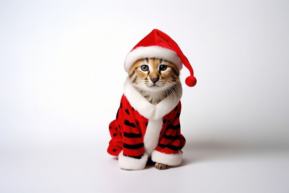 Christmas animal image mammal kitten pet. AI generated Image by rawpixel.