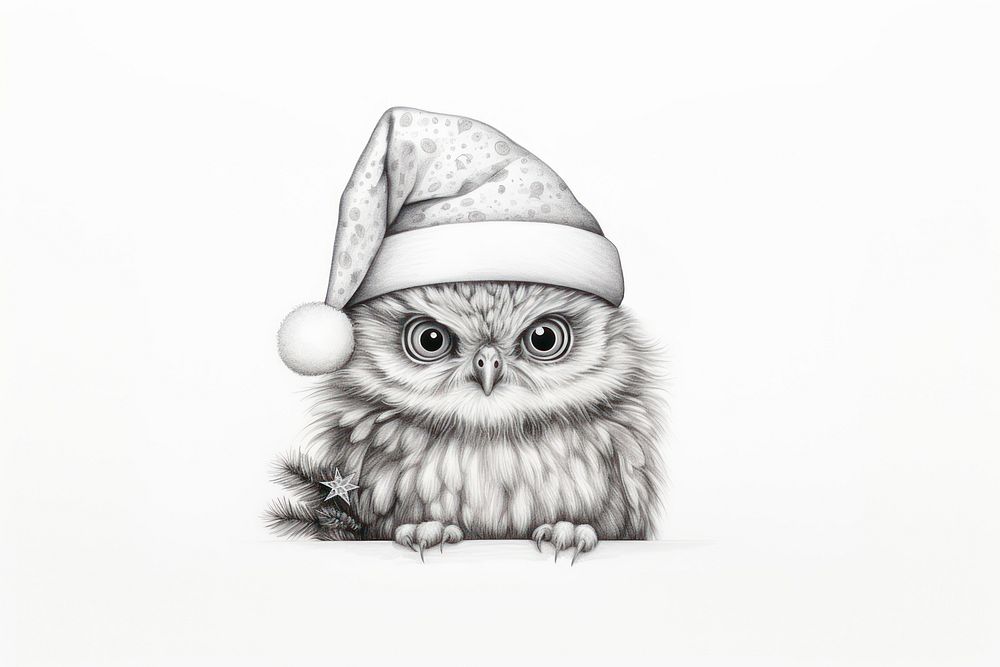 Christmas animal image drawing sketch bird. AI generated Image by rawpixel.