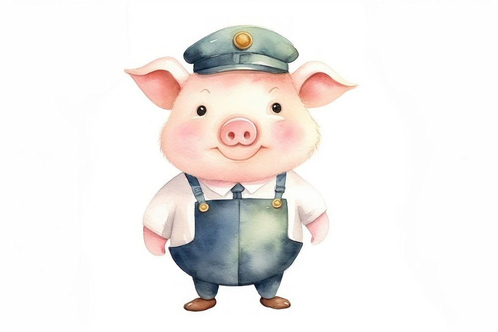 Pig officer cartoon mammal representation. AI generated Image by rawpixel.