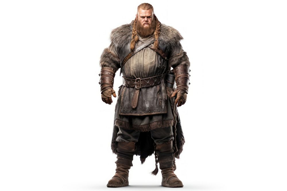 Viking fat adult white background bodybuilder. AI generated Image by rawpixel.