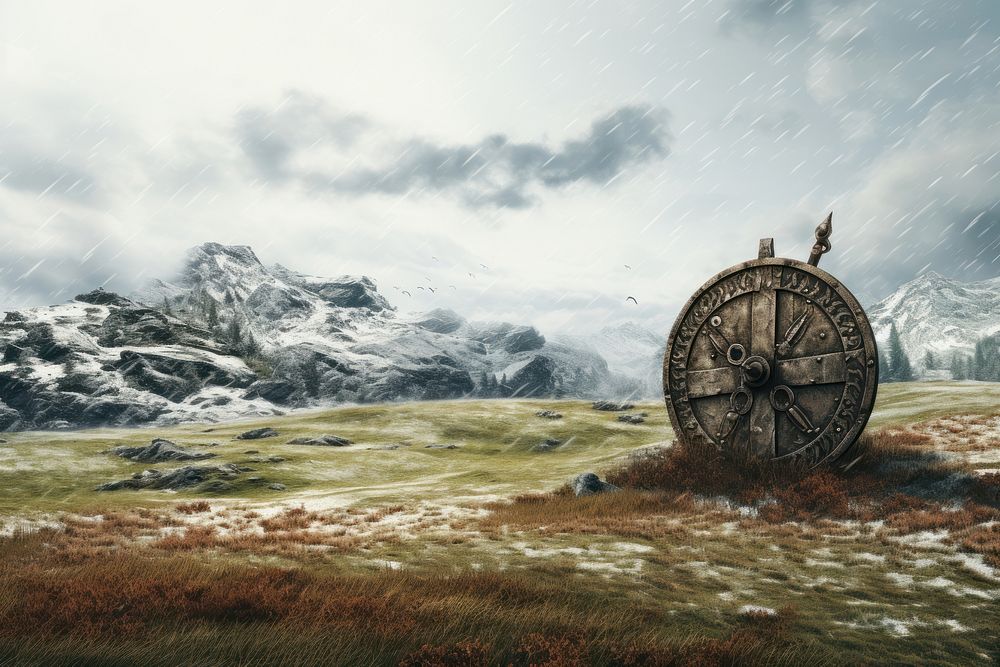 Viking field landscape outdoors nature. AI generated Image by rawpixel.