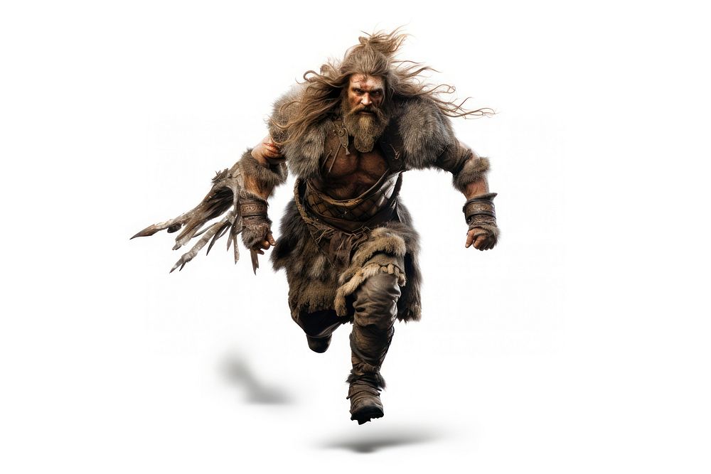 Viking male adult white background aggression. AI generated Image by rawpixel.