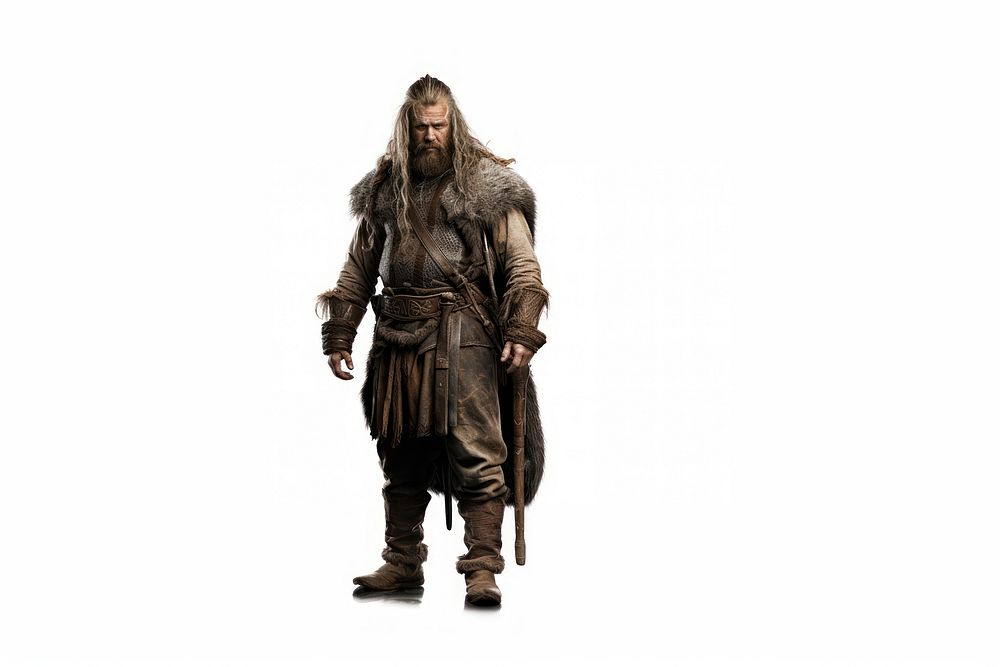 Viking male adult white background portrait. AI generated Image by rawpixel.