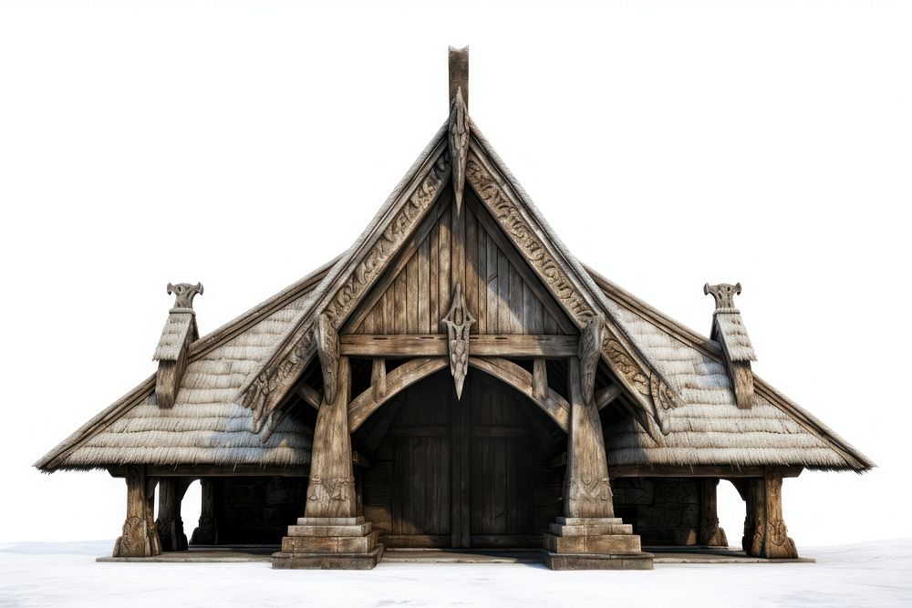 Viking pavilion architecture building outdoors. AI generated Image by rawpixel.
