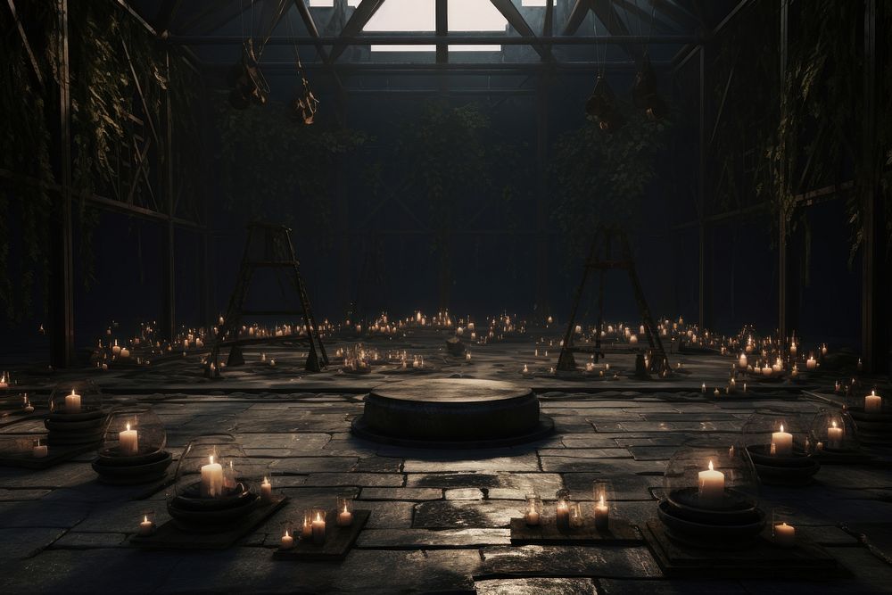 Alchemy ceremony area lighting candle spirituality. AI generated Image by rawpixel.