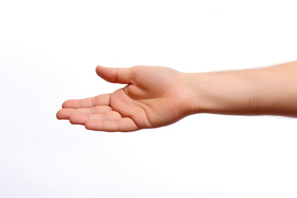 Hand holding finger adult white background. AI generated Image by rawpixel.