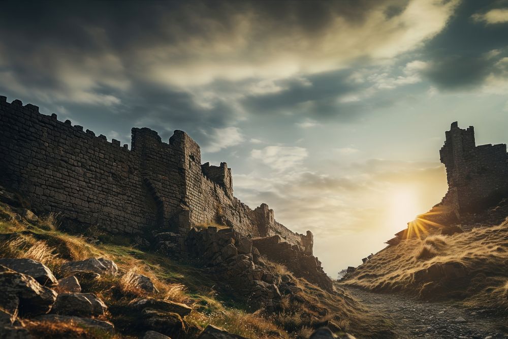 Castle wall architecture building outdoors. AI generated Image by rawpixel.