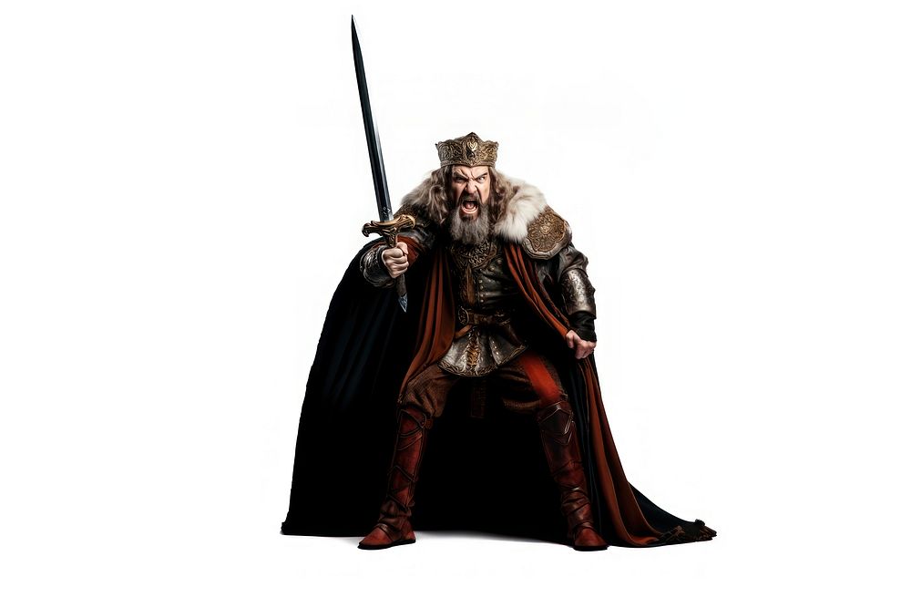 Medieval general roar sword weapon white background. AI generated Image by rawpixel.
