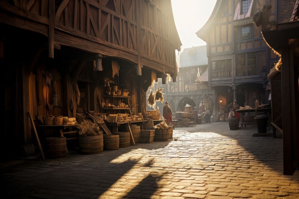 Market realistic medieval merchant. AI generated Image by rawpixel.