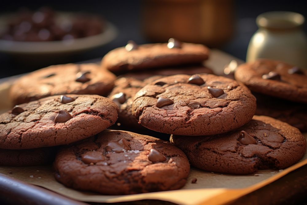 Chocolate sanwitch cookies photo real