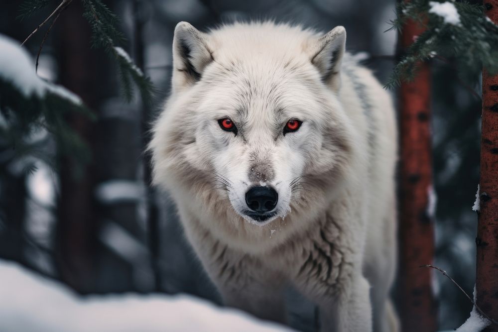 White wolf animal mammal winter. 