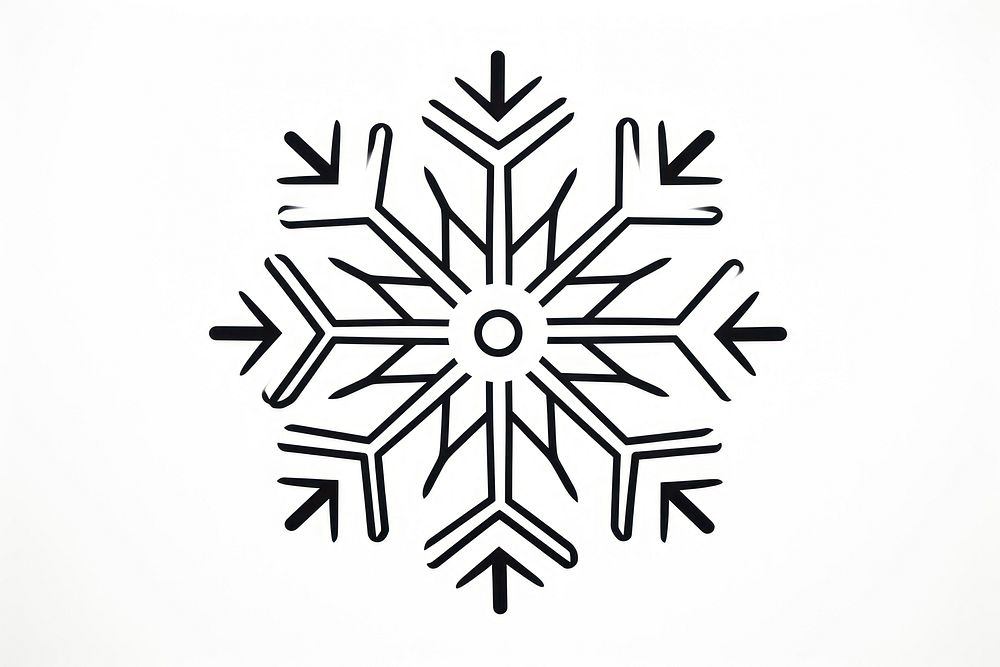 Snowflake drawing white line. AI generated Image by rawpixel.