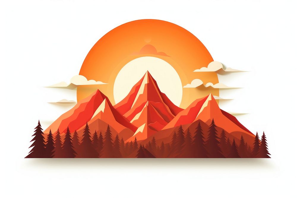 Mountain sun nature sunset. AI generated Image by rawpixel.