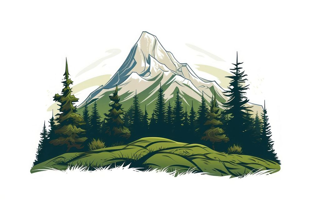 Illustration mountain landscape outdoors. AI generated Image by rawpixel.