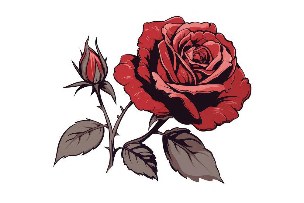 Vector rose flower plant. AI generated Image by rawpixel.