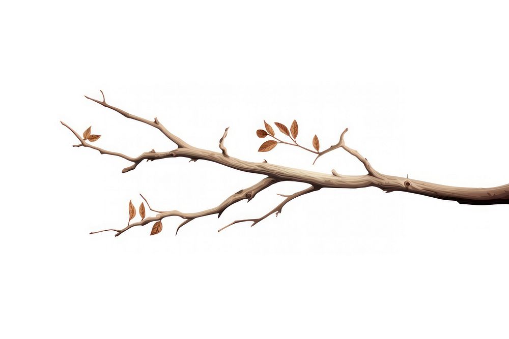 Vector twig white background tranquility. AI generated Image by rawpixel.