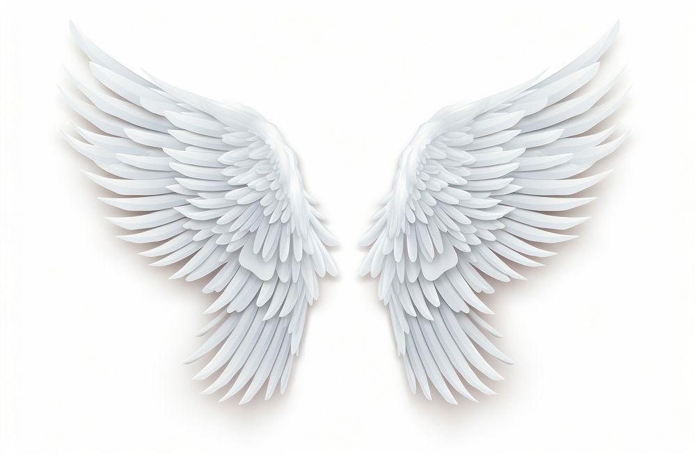 Angel wings white white background archangel. AI generated Image by rawpixel.