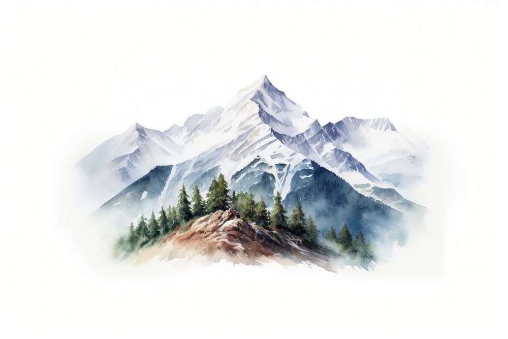 Illustration mountain wilderness landscape. AI generated Image by rawpixel.