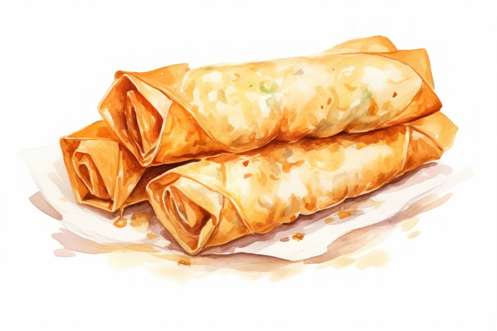 Fried spring roll bread food freshness. AI generated Image by rawpixel.