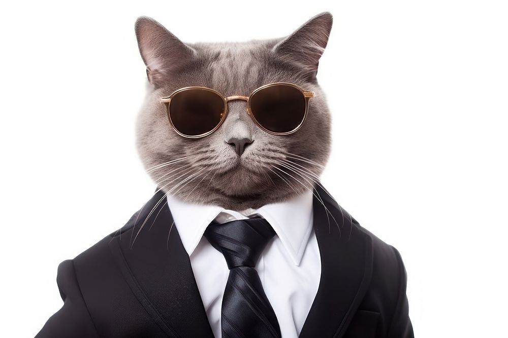 Cat wearing sunglasses portrait mammal animal. AI generated Image by rawpixel.