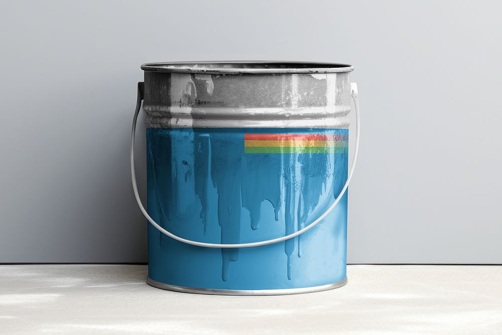 Blue paint bucket