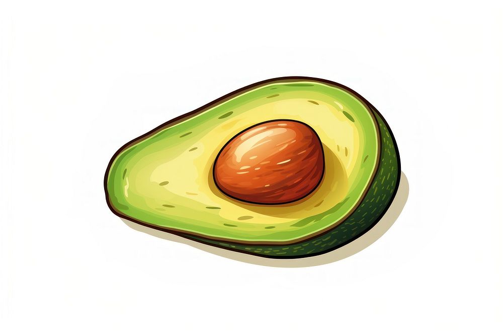 Sticker avocado cartoon plant. AI generated Image by rawpixel.