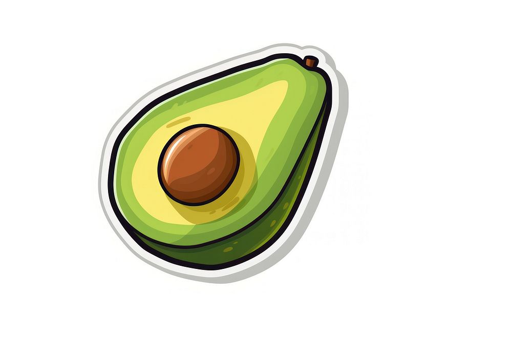 Sticker avocado cartoon fruit. AI generated Image by rawpixel.