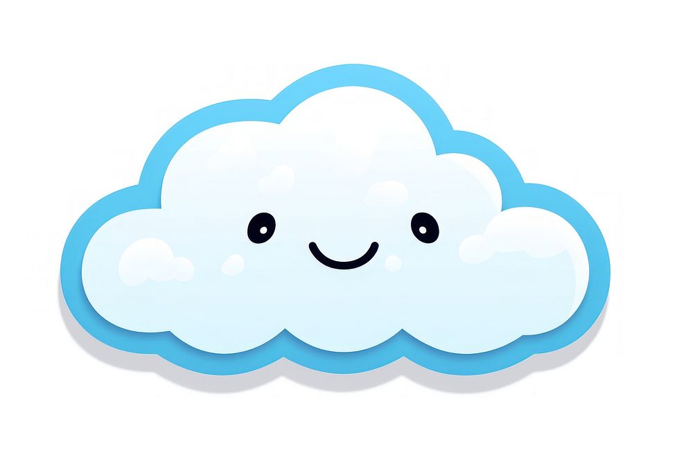 Sticker cartoon cloud white. AI generated Image by rawpixel.