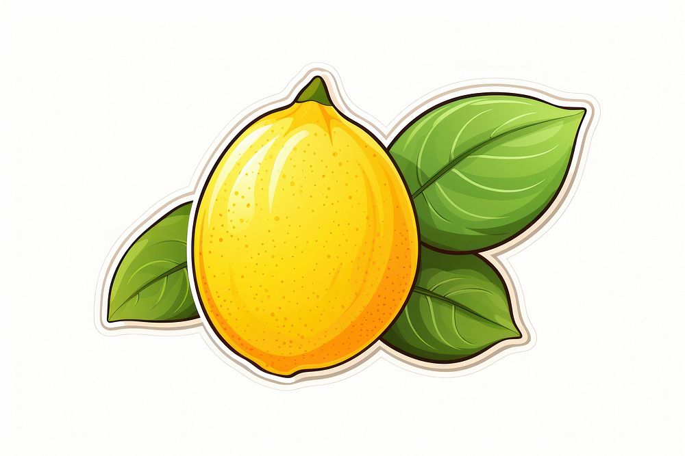 Sticker lemon cartoon fruit. AI generated Image by rawpixel.