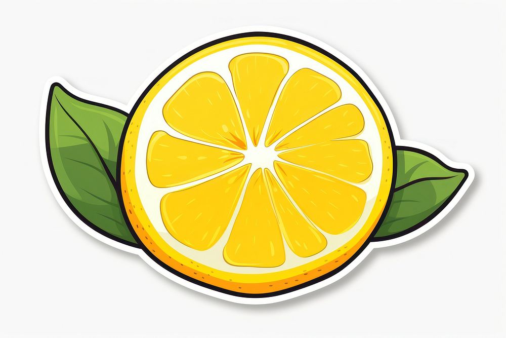 Sticker lemon grapefruit cartoon. AI generated Image by rawpixel.