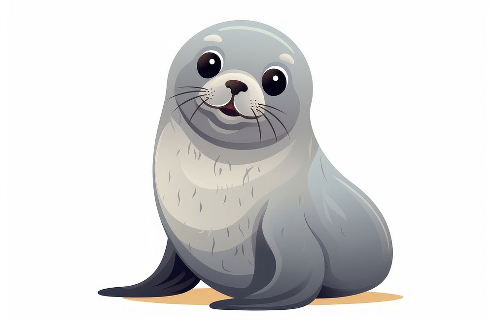 Cartoon seal cartoon animal. AI generated Image by rawpixel.