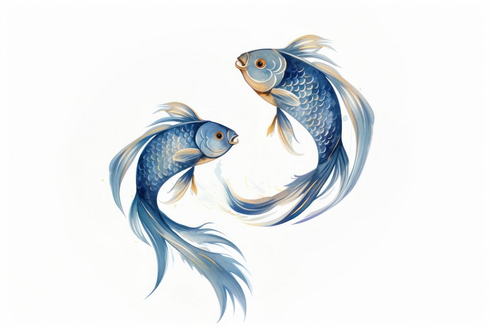 Pisces animal fish white background. AI generated Image by rawpixel.