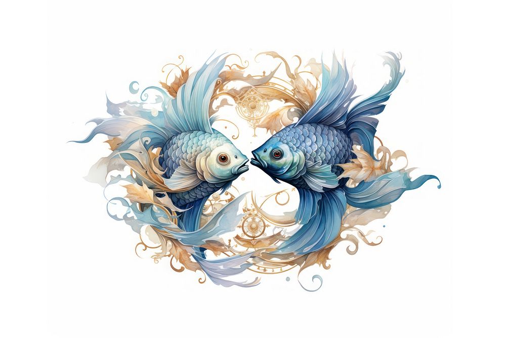 Pisces pattern animal fish. AI generated Image by rawpixel.