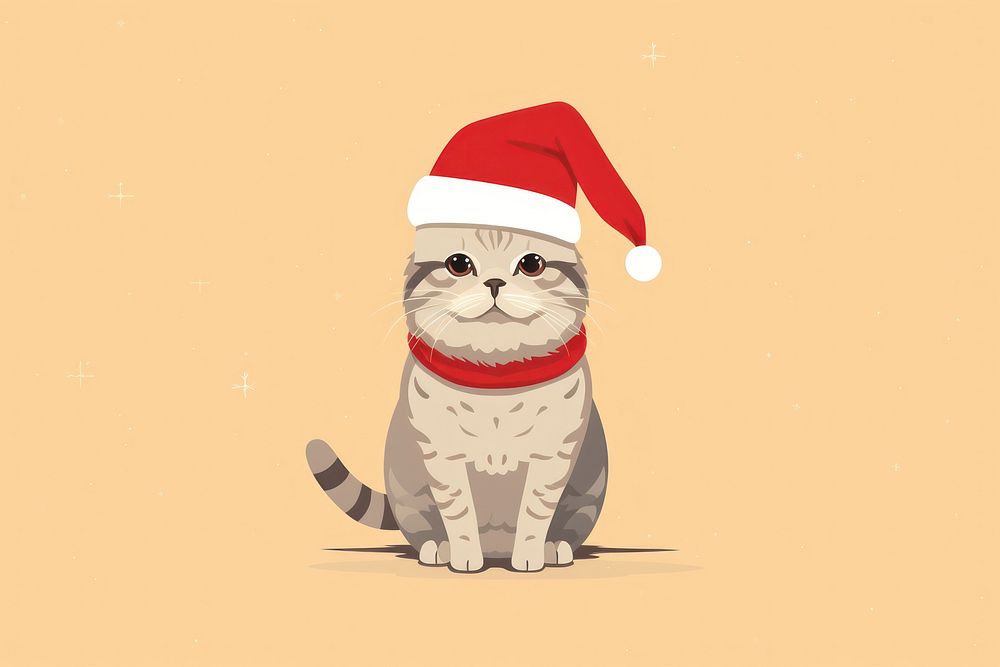 American Shorthair christmas animal mammal. AI generated Image by rawpixel.