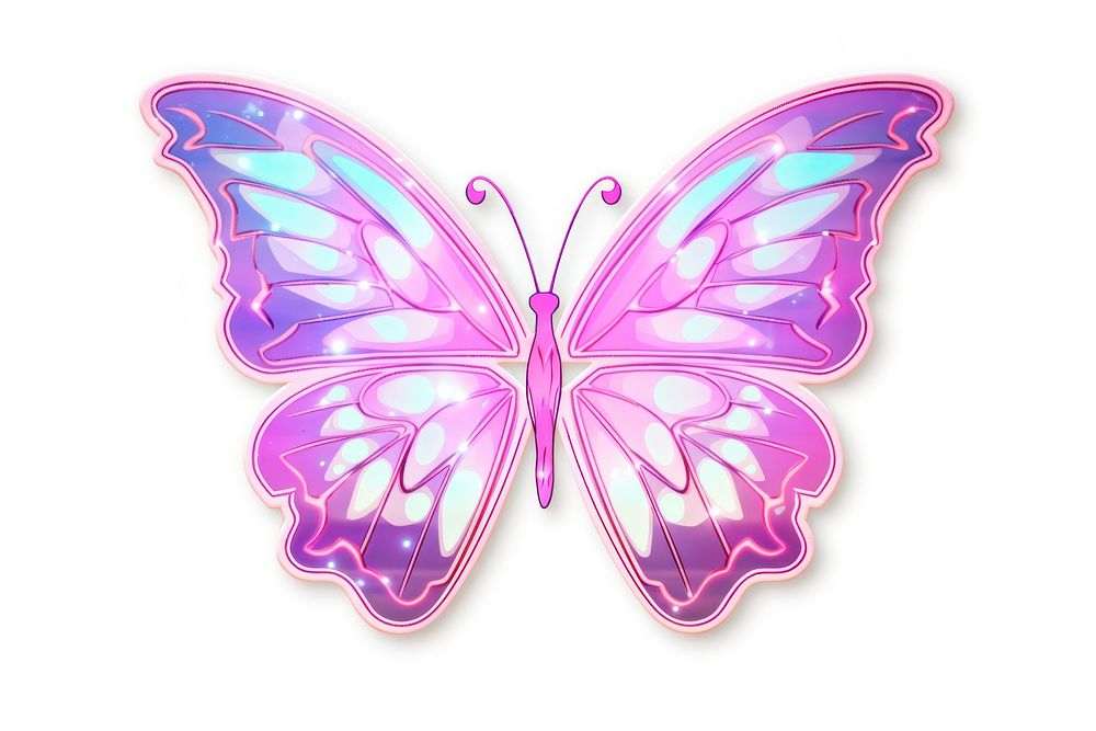 Pink holographic butterfly purple insect pink. AI generated Image by rawpixel.
