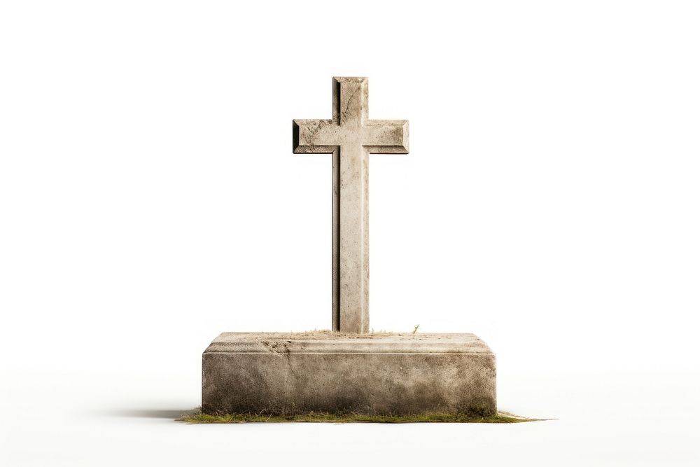 Grave tombstone symbol cross. AI generated Image by rawpixel.