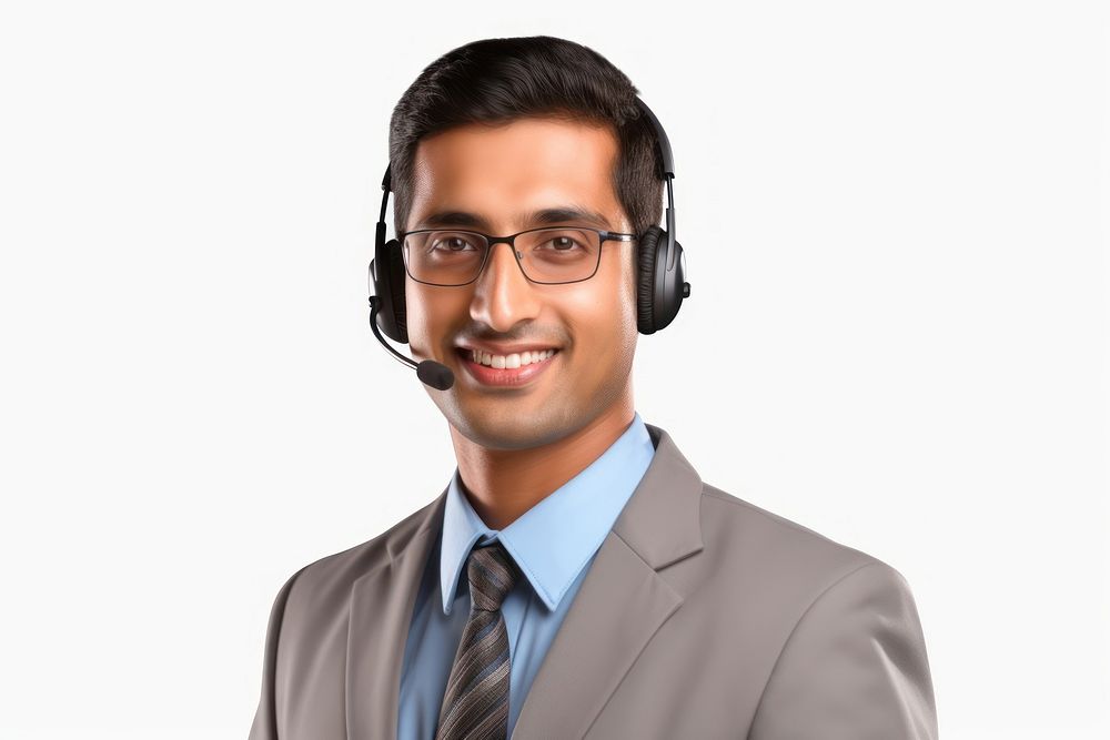 Call center headphones portrait headset. AI generated Image by rawpixel.